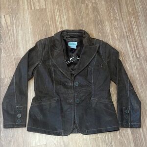 Bradley Brown Leather Blazer pockets  like new size small